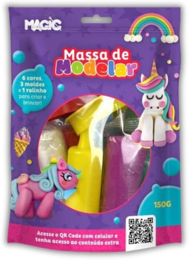 MASSINHA DE MODELAR UNICORNIO C/6 CORES